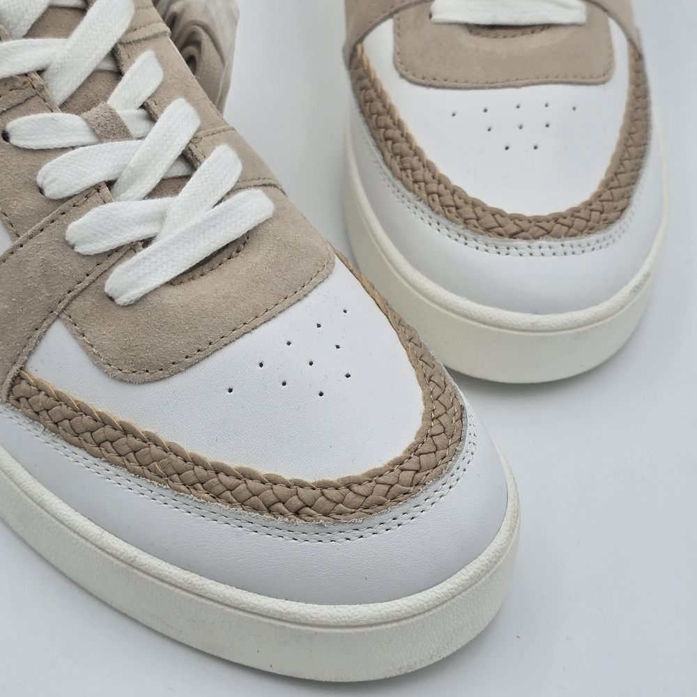 NWOT Lucky Brand Halinna Lace-Up Sneakers, White/Tan, Women's 11M - Picture 2 of 16